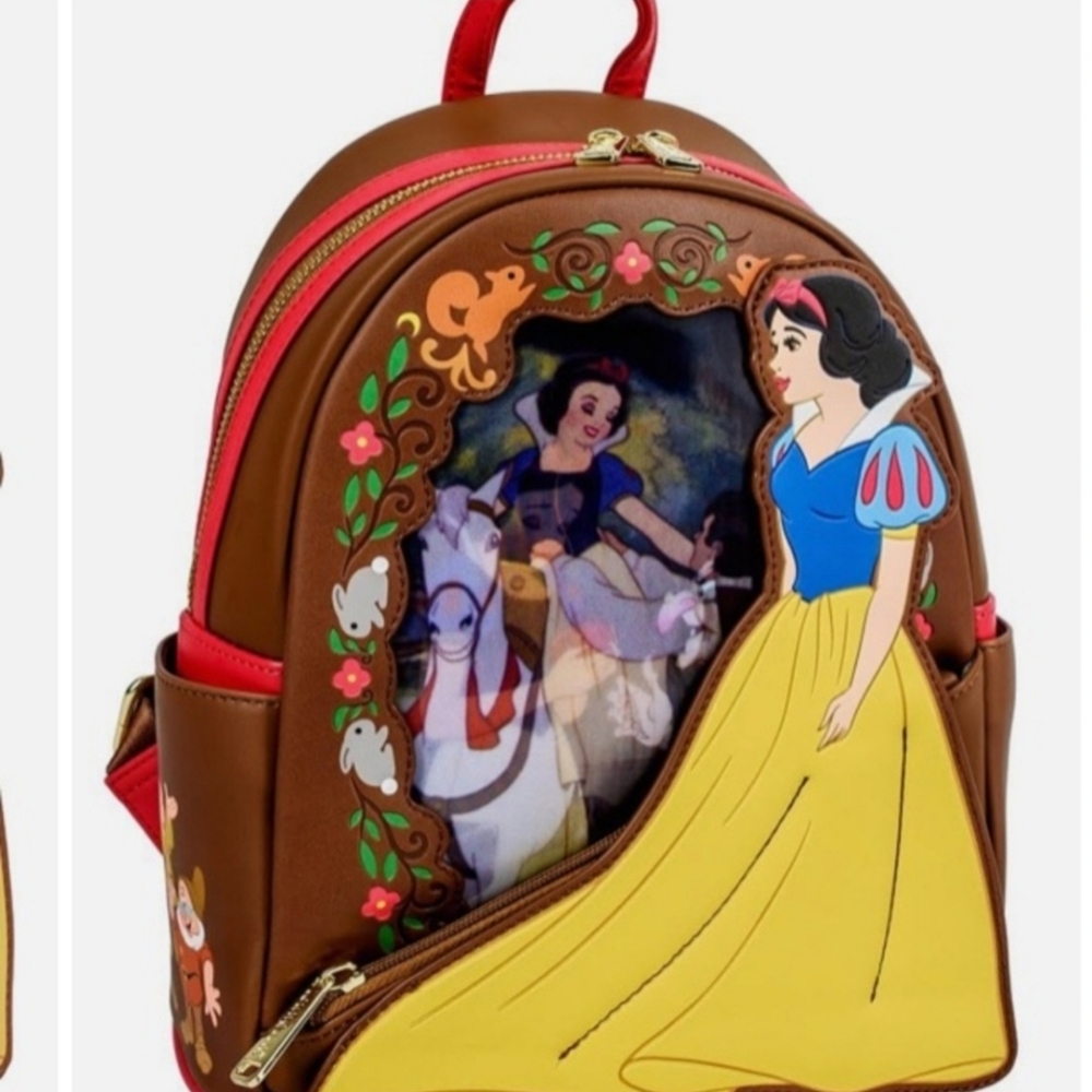 Loungefly x Disney Snow White & Seven Dwarfs Lenticular Backpack Bag Purse NWT